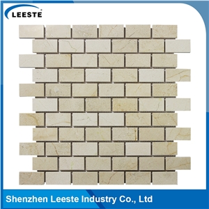 Crema Marfil Marble Polished Brick 1"X2"Mm Marble Mosaic Tiles