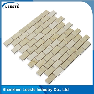 Crema Marfil Marble Polished Brick 1"X2"Mm Marble Mosaic Tiles