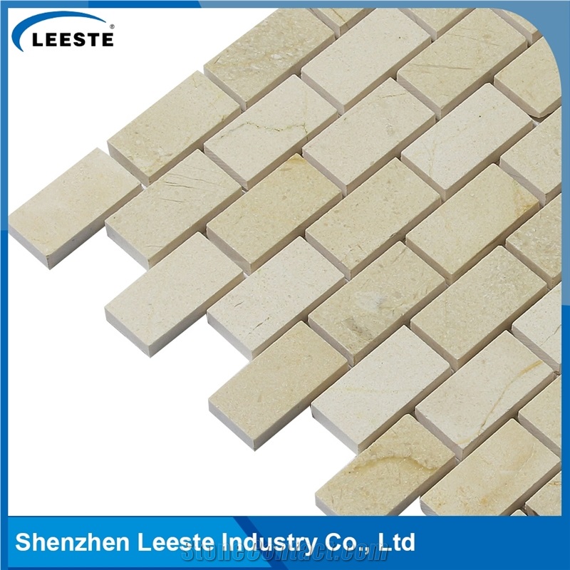 Crema Marfil Marble Polished Brick 1"X2"Mm Marble Mosaic Tiles