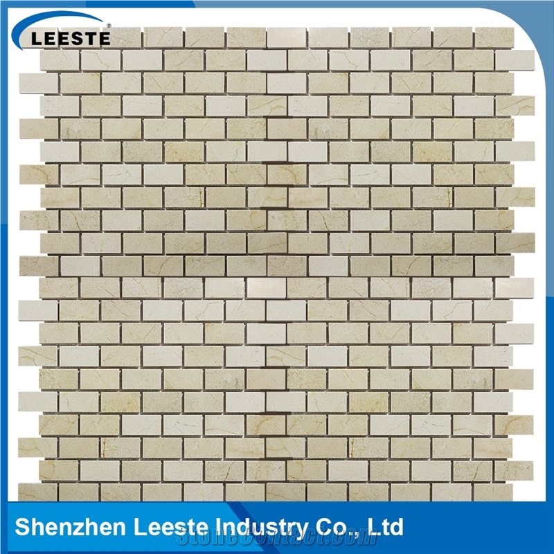 Crema Marfil Marble Polished Brick 1"X2"Mm Marble Mosaic Tiles