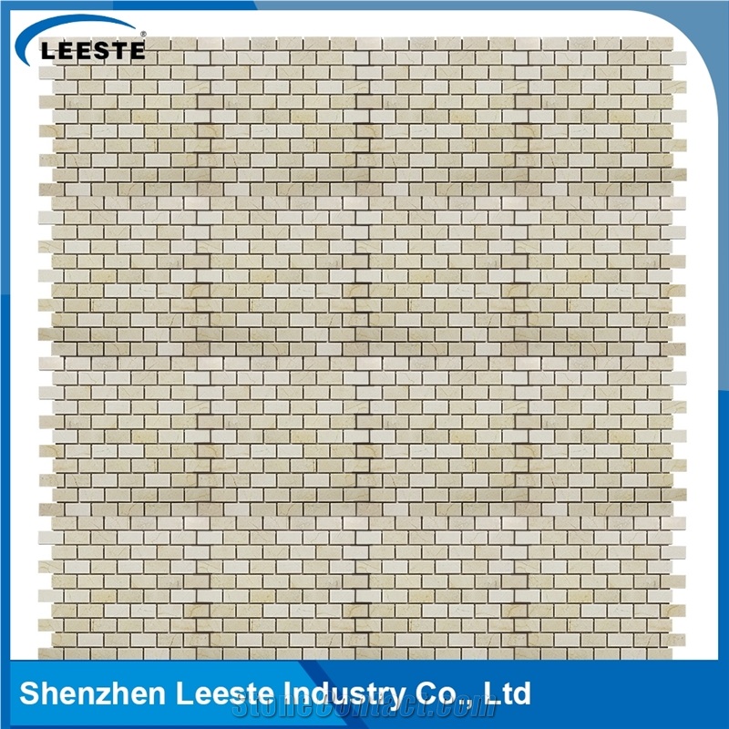 Crema Marfil Marble Polished Brick 1"X2"Mm Marble Mosaic Tiles