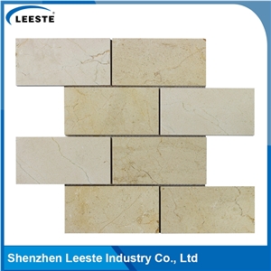 Crema Marfil Marble Polished Brick 3"X6"Mm Marble Mosaic Tiles
