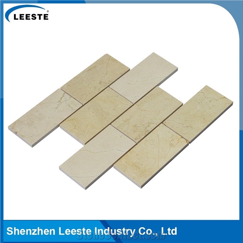 Crema Marfil Marble Polished Brick 3"X6"Mm Marble Mosaic Tiles