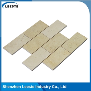 Crema Marfil Marble Polished Brick 3"X6"Mm Marble Mosaic Tiles