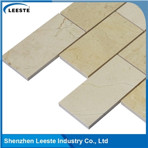 Crema Marfil Marble Polished Brick 3"X6"Mm Marble Mosaic Tiles