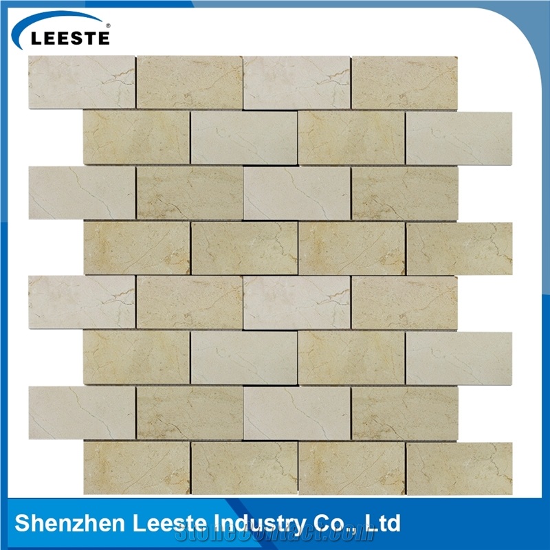 Crema Marfil Marble Polished Brick 3"X6"Mm Marble Mosaic Tiles