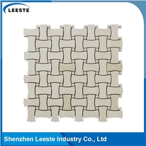 Crema Marfil Marble Polished Dogbone Marble Mosaic Tiles