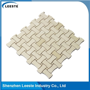 Crema Marfil Marble Polished Dogbone Marble Mosaic Tiles