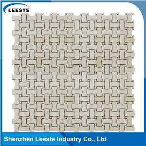 Crema Marfil Marble Polished Dogbone Marble Mosaic Tiles