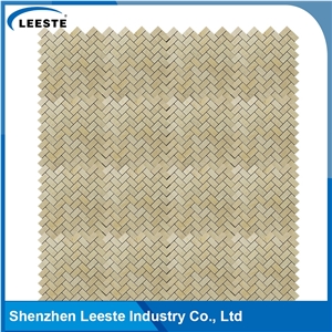 Crema Marfil Marble Polished Herringbone 1"X2"Mm Marble Mosaic Tiles