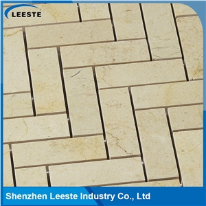 Crema Marfil Marble Polished Herringbone 1"X3"Mm Marble Mosaic Tiles
