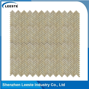 Crema Marfil Marble Polished Herringbone 1"X3"Mm Marble Mosaic Tiles