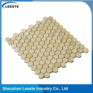 Crema Marfil Marble Polished Hexagon 1"X1"Mm Marble Mosaic Tiles