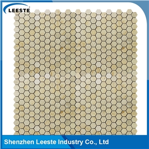 Crema Marfil Marble Polished Hexagon 1"X1"Mm Marble Mosaic Tiles