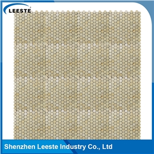 Crema Marfil Marble Polished Hexagon 1"X1"Mm Marble Mosaic Tiles