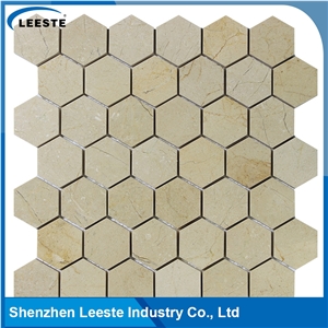 Crema Marfil Marble Polished Hexagon 2"X2"Mm Marble Mosaic Tiles Crema Marfil Marble Polished Hexagon 2"X2"Mm Marble Mosaic Tiles