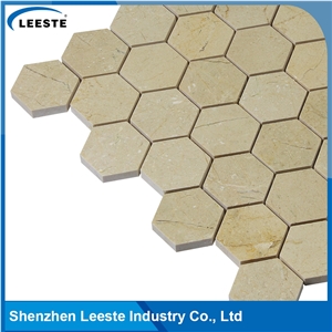 Crema Marfil Marble Polished Hexagon 2"X2"Mm Marble Mosaic Tiles