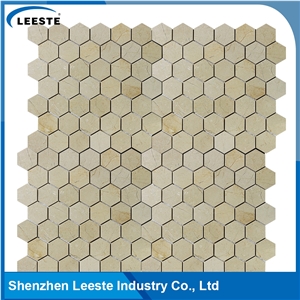 Crema Marfil Marble Polished Hexagon 2"X2"Mm Marble Mosaic Tiles