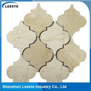 Crema Marfil Marble Polished Lantern Marble Mosaic Tiles