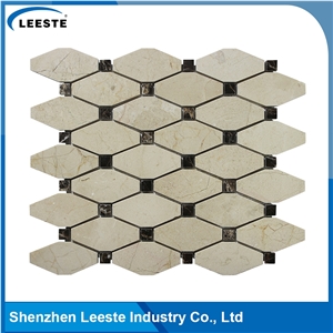 Crema Marfil Marble Polished Long Octagon Marble Mosaic Tiles