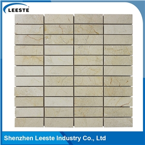 Crema Marfil Marble Polished Rectangle Stacked Marble Mosaic Tiles
