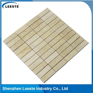 Crema Marfil Marble Polished Rectangle Stacked Marble Mosaic Tiles