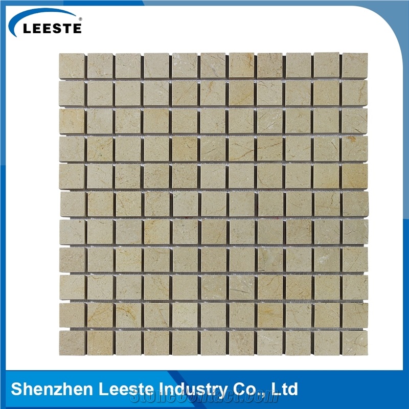 Crema Marfil Marble Polished Square 0.5"X0.5"Mm Marble Mosaic Tiles
