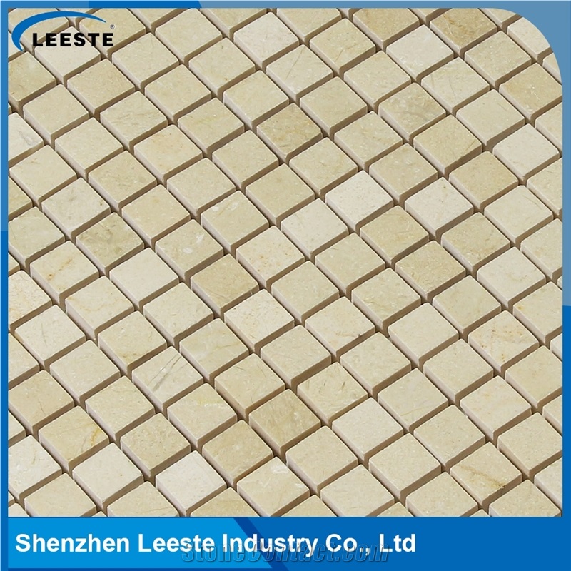 Crema Marfil Marble Polished Square 0.5"X0.5"Mm Marble Mosaic Tiles