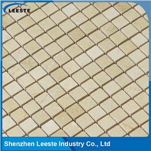 Crema Marfil Marble Polished Square 0.5"X0.5"Mm Marble Mosaic Tiles