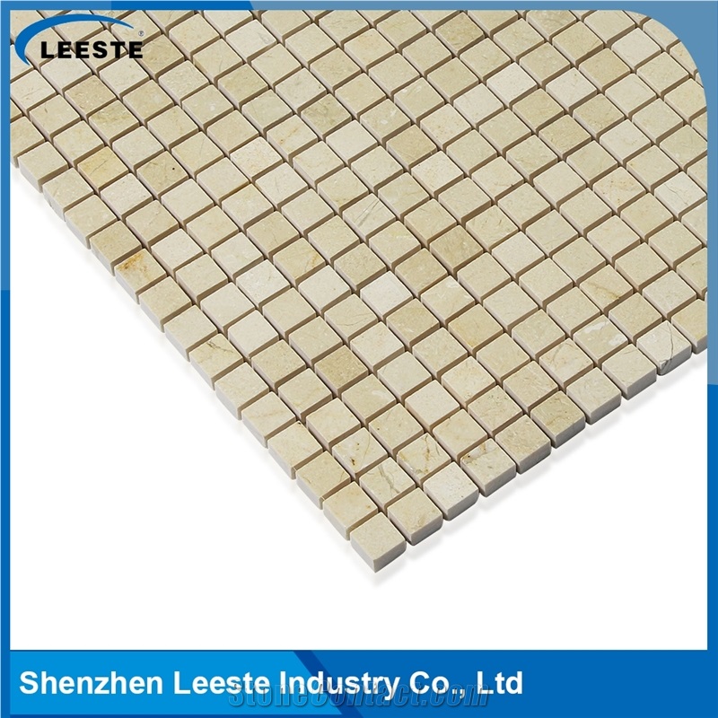 Crema Marfil Marble Polished Square 0.5"X0.5"Mm Marble Mosaic Tiles