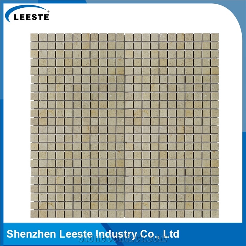 Crema Marfil Marble Polished Square 0.5"X0.5"Mm Marble Mosaic Tiles