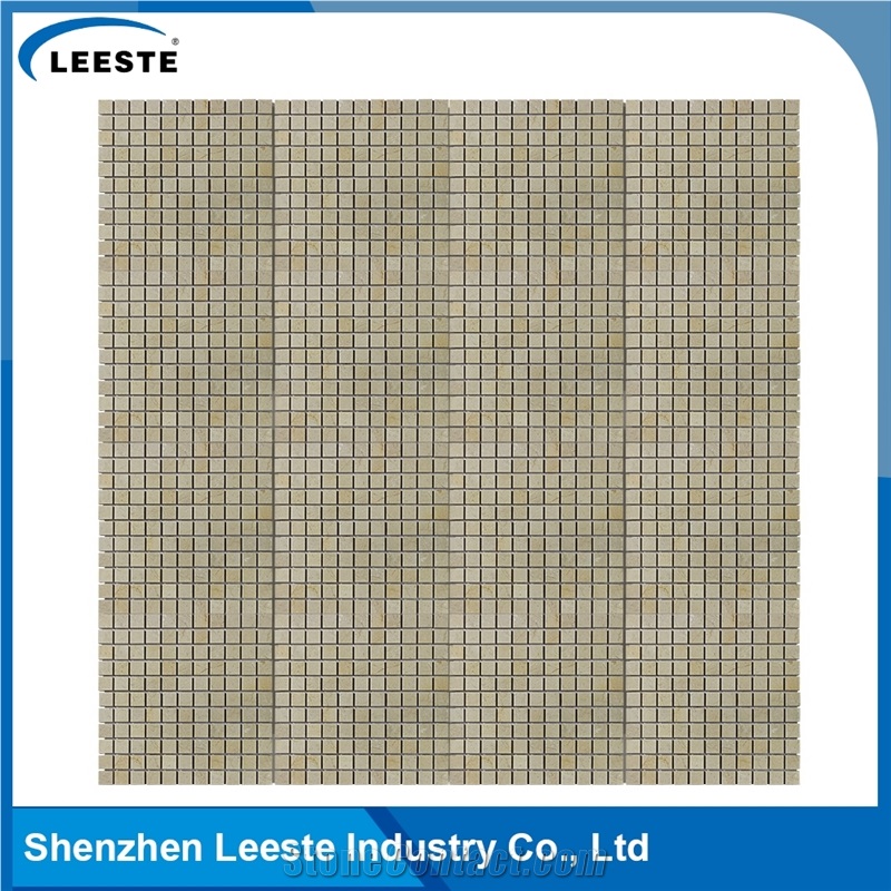 Crema Marfil Marble Polished Square 0.5"X0.5"Mm Marble Mosaic Tiles