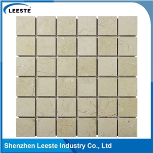 Crema Marfil Marble Polished Square 2"X2"Mm Marble Mosaic Tiles