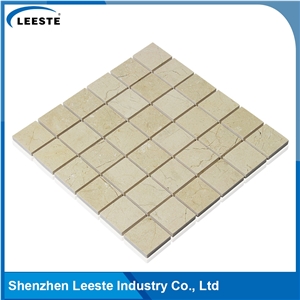 Crema Marfil Marble Polished Square 2"X2"Mm Marble Mosaic Tiles
