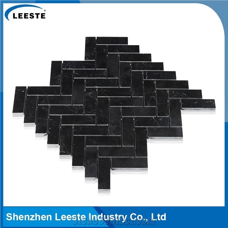 Herringbone Pattern Marble 1"X3" Mosaic Tile in China