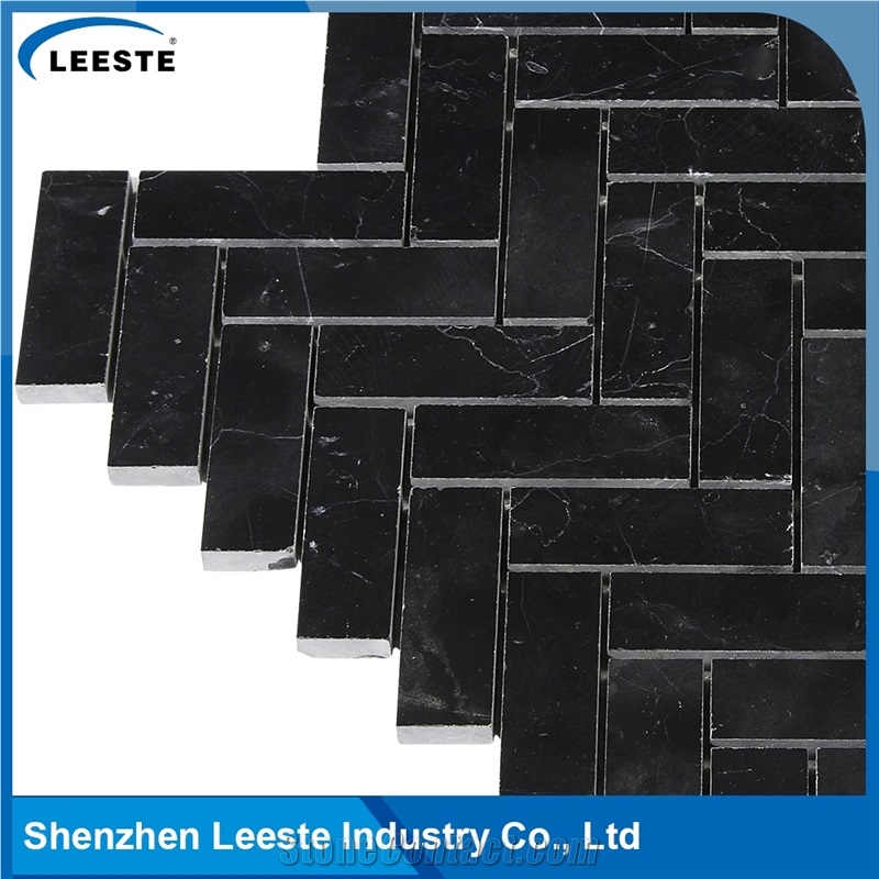 Herringbone Pattern Marble 1"X3" Mosaic Tile in China