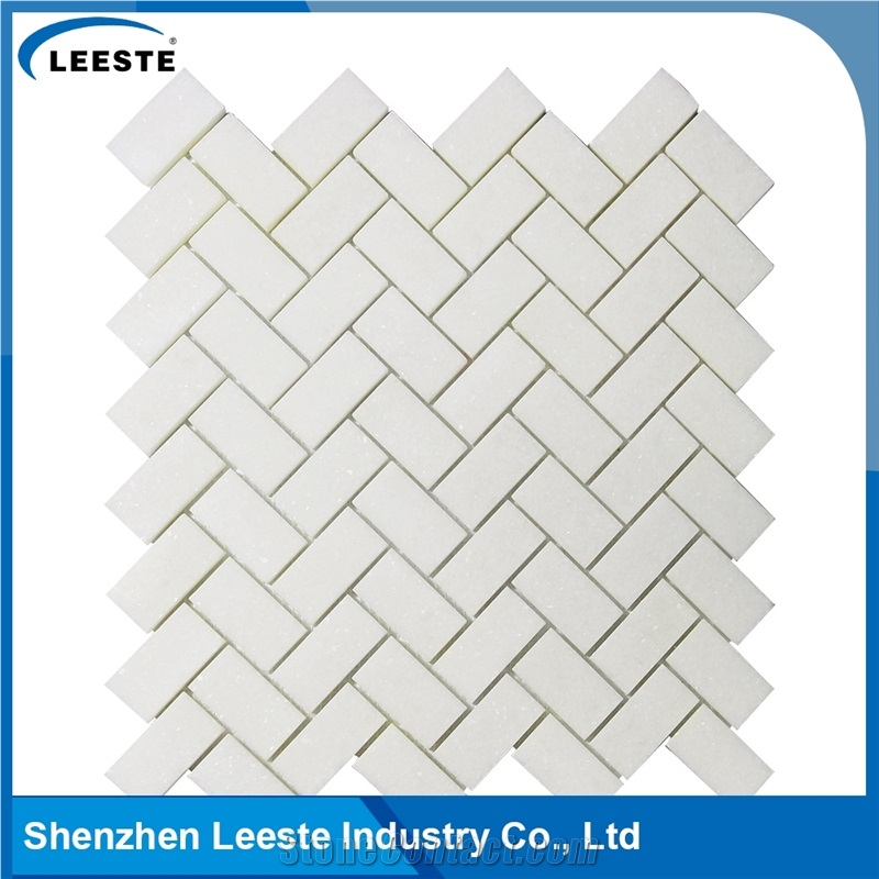 High Quality Popular Herringbone 1"X2" Thassos Marble Tile