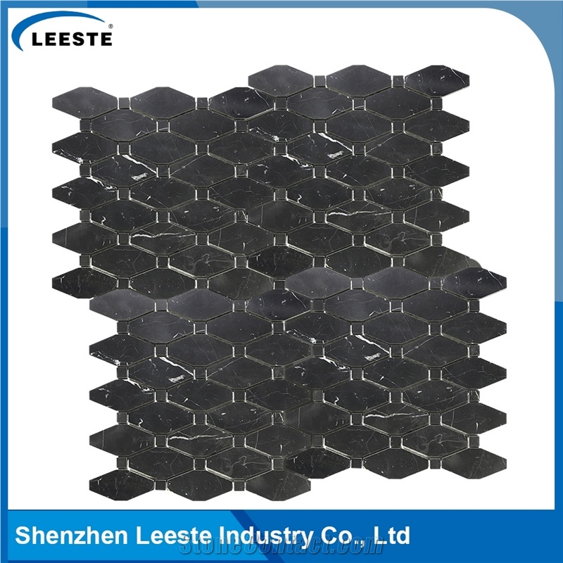 Honed Arabesque Long Octagon Pattern Mosaic Tile