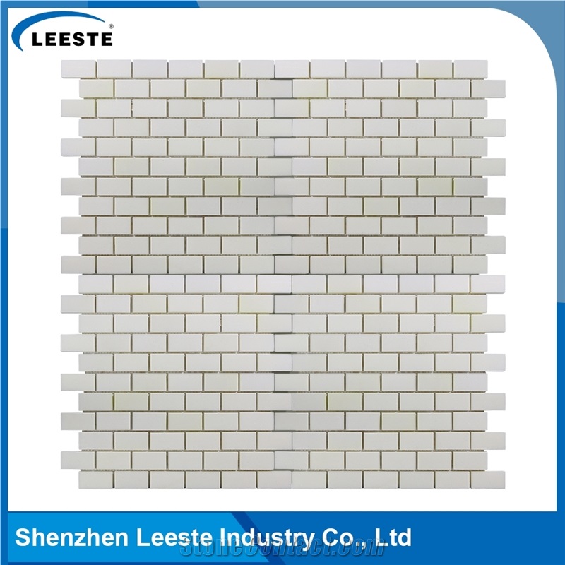 Marble 1"X2" Brick Royal White Mosaic Tile for Wall or Floor