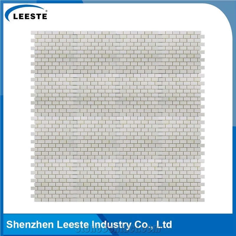 Marble 1"X2" Brick Royal White Mosaic Tile for Wall or Floor