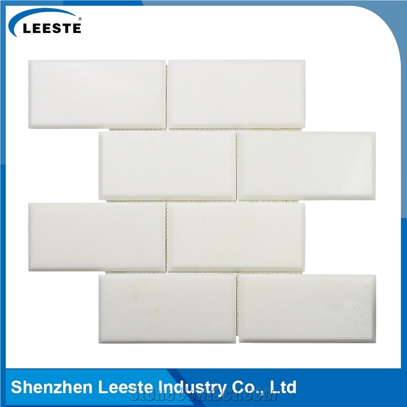 Marble 3"X6" Brick Royal White Mosaic Tile for Wall or Floor