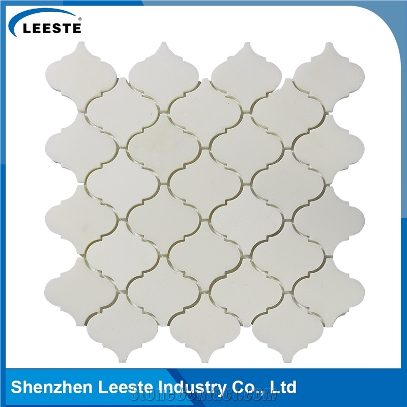 Modern Style Arabesque Royal White Marble Mosaic for Wall