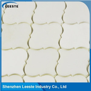 Modern Style Arabesque Royal White Marble Mosaic for Wall