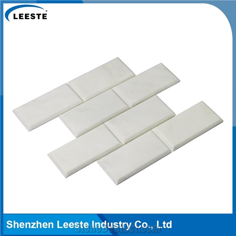 Modern Style Brick Royal White Marble Mosaic for Wall