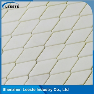 Modern Style Diamond Pattern Royal White Marble Mosaic for Wall