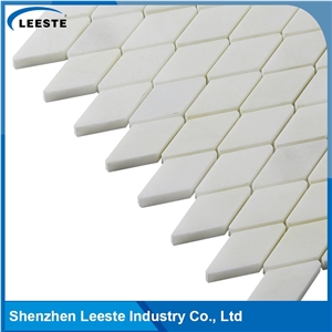 Modern Style Diamond Pattern Royal White Marble Mosaic for Wall