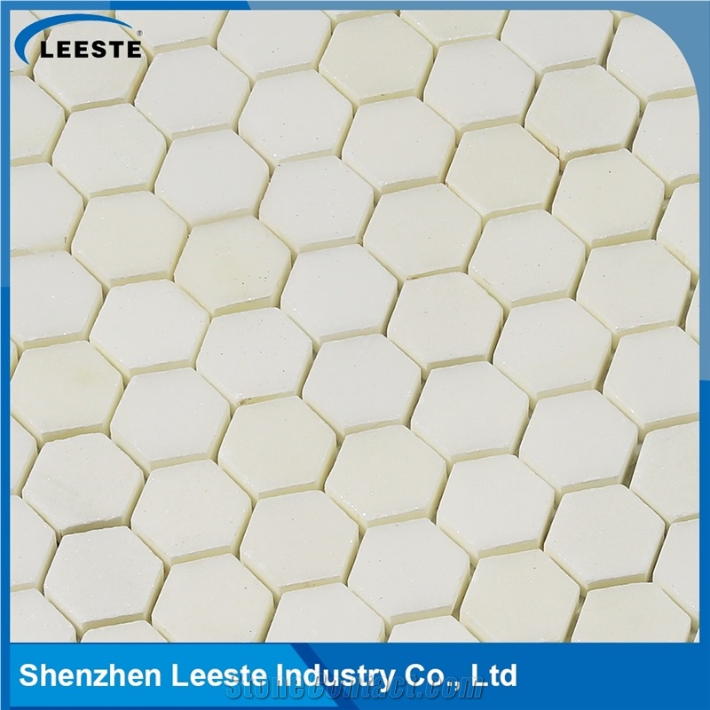 Modern Style Hexagon Royal White Marble Mosaic for Wall