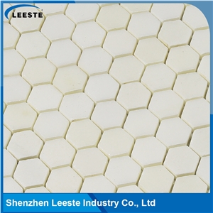 Modern Style Hexagon Royal White Marble Mosaic for Wall