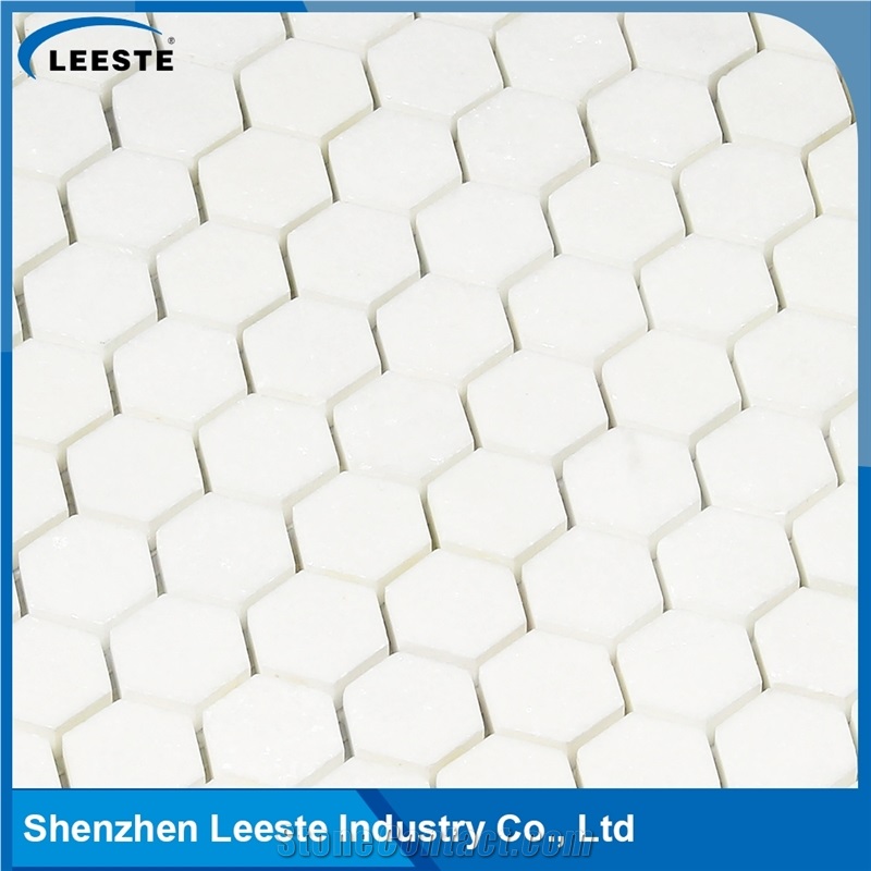 New Arrival Hexagon 1"X1" Thassos Marble Tile