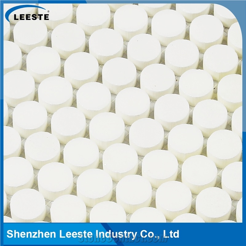 Penny Round Good Quality White Thassos Marble Tile for Decor